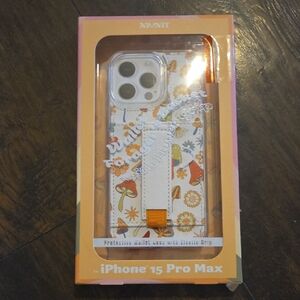 Protective Wallet Case for iPhone 15 Pro Max - White and Orange